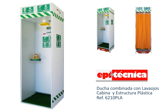 cabina de descontaminacion ducha con lavaojos plastica modelo 6210PLA