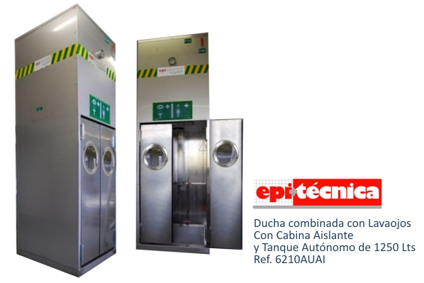cabina de descontaminacion ducha con lavaojos con tanque autonomo de 1250 litros