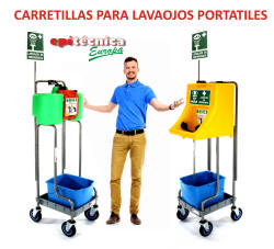 carretilla carrito para lavaojos portatiles con ruedas